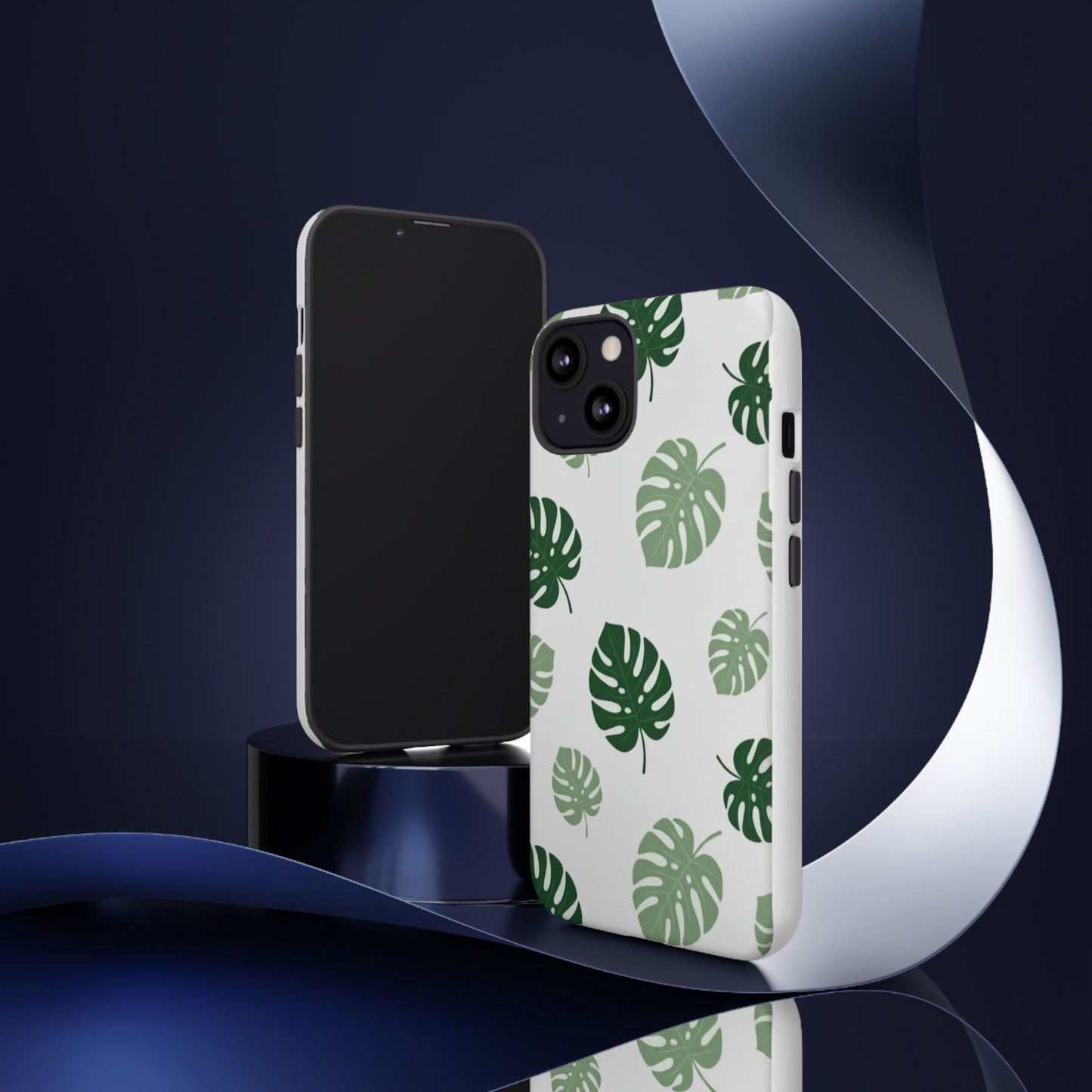 Monstera Leaf Tough Phone Case – Tropical Green Palm Pattern Protective Cover