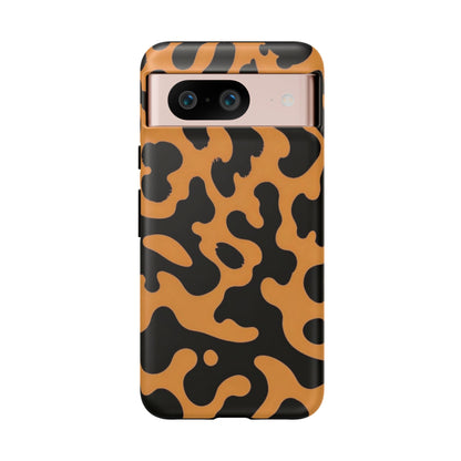 Leopard Print Phone Case — Orange & Black Tough Pattern Protective Cover
