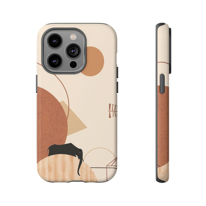 Abstract Earth Tones Phone Case — Minimal Geometric Design