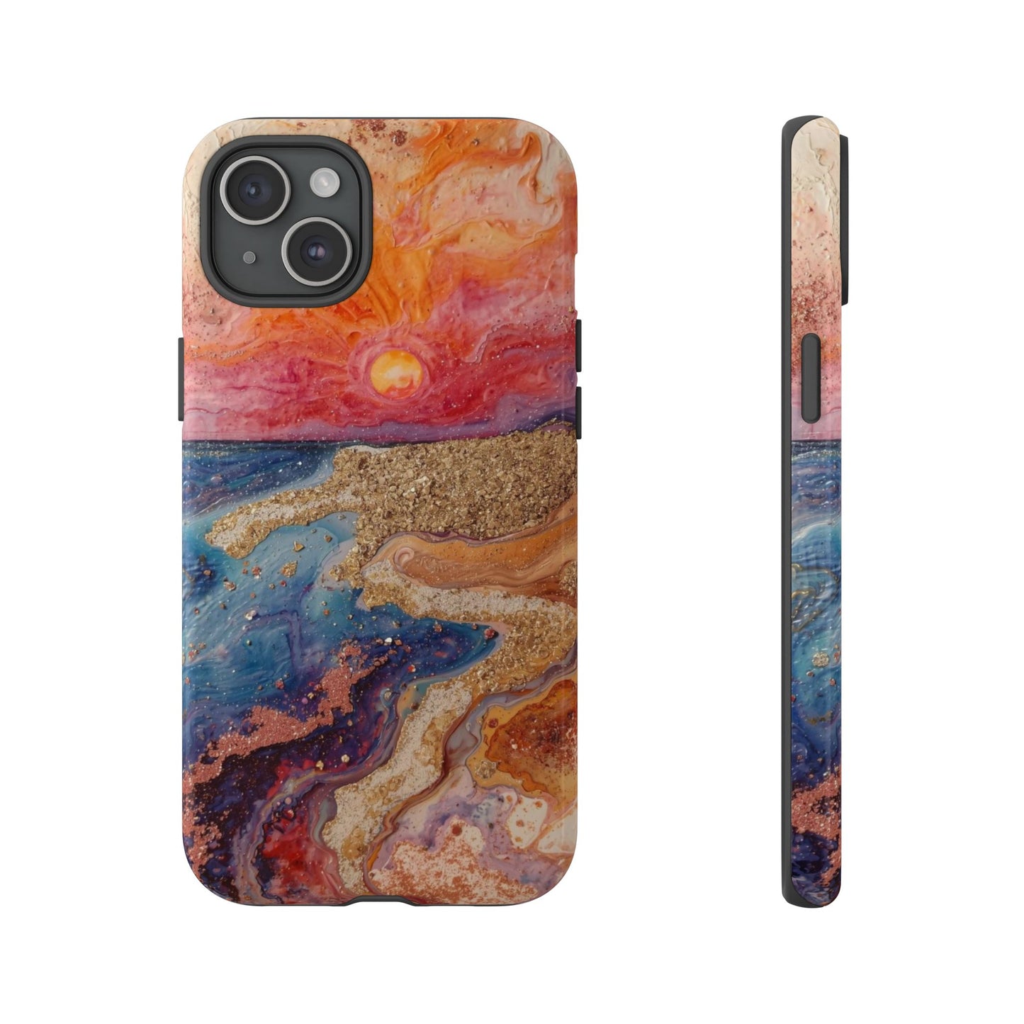 Sunset Coast Phone Case — Colorful Abstract Beach Art Tough Case