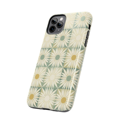 Retro Daisy Tough Phone Case — Vintage Floral Protective Cover for iPhone