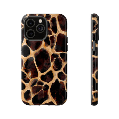 Phone Case — Brown Leather Dot Texture Rugged Protective Cover