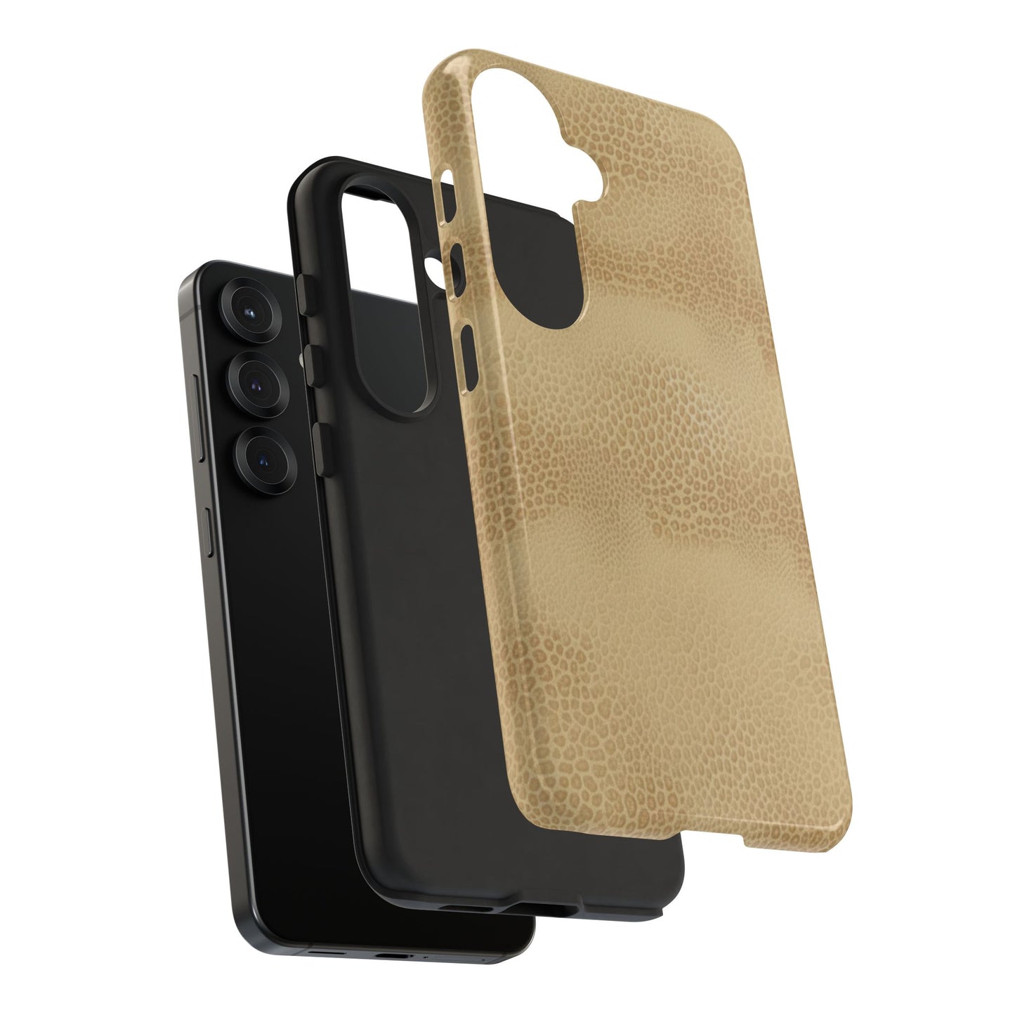 Tan Distressed Leather Texture Phone Case — Rugged Protective iPhone Cover