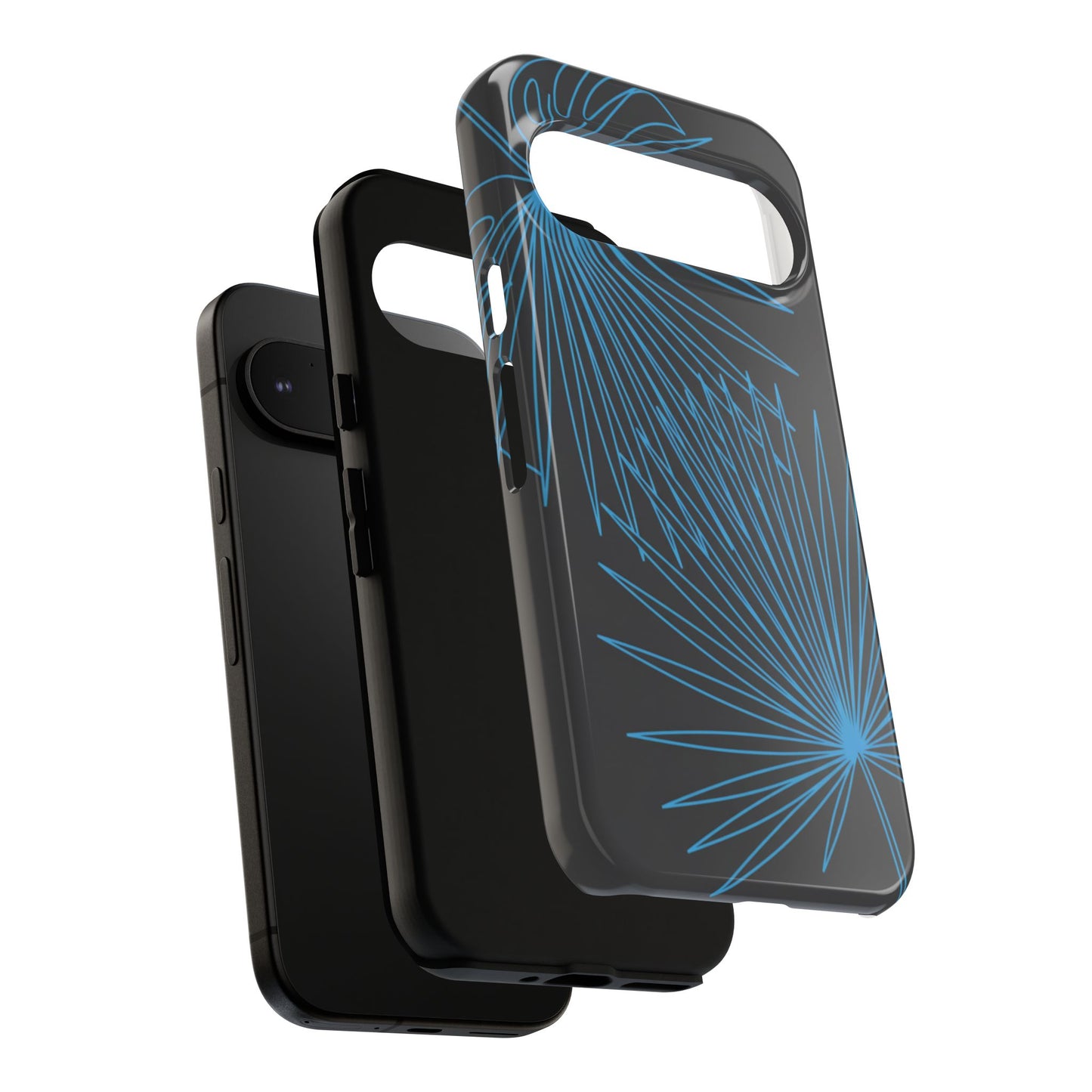 Blue Dandelion Burst Tough Phone Case — Protective Floral iPhone Cover