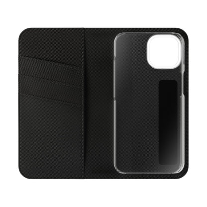 Checkerboard Flip Phone Case – Retro Black & Cream Geometric Wallet Case