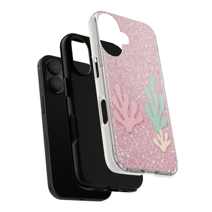 Pink Glitter Seaweed Tough Case - Sparkle Protective Phone Cover