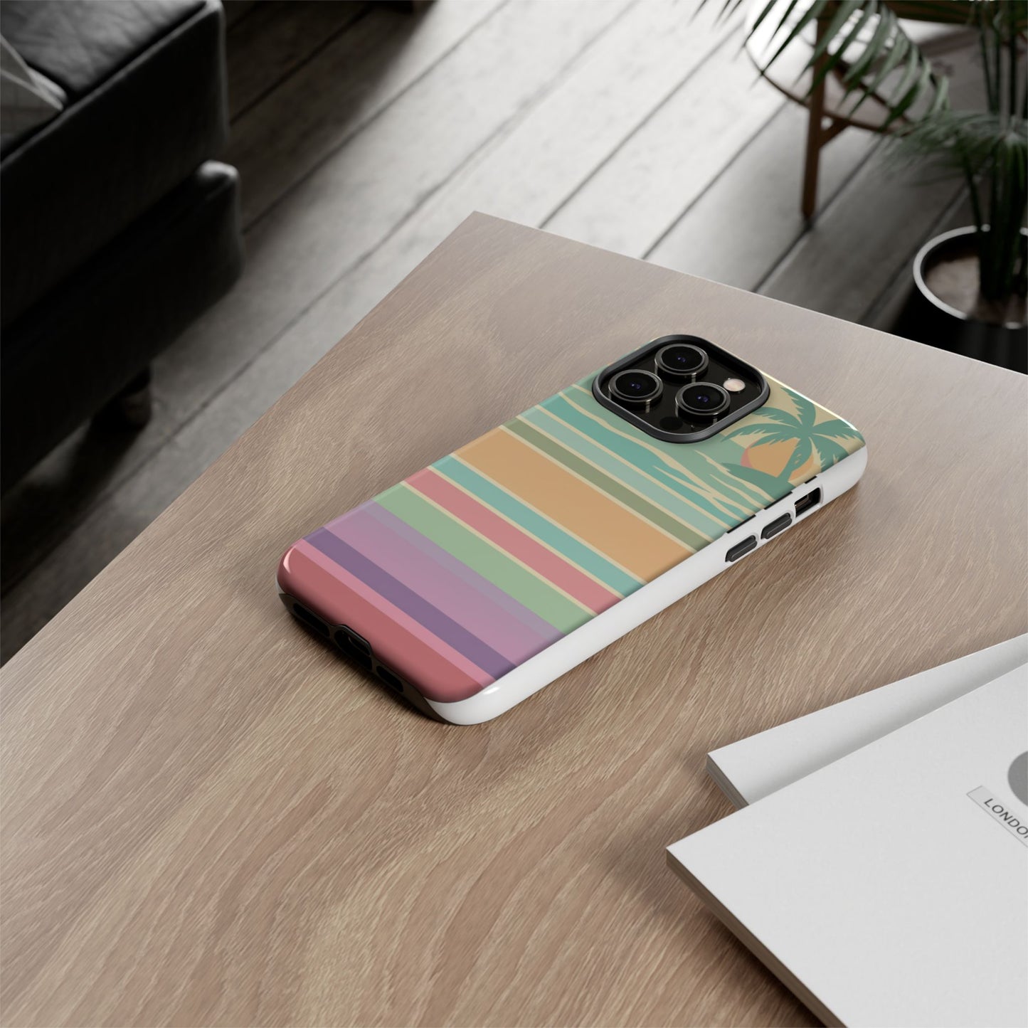 Tough Case — Retro Pastel Sunset Palm Tree Phone Case