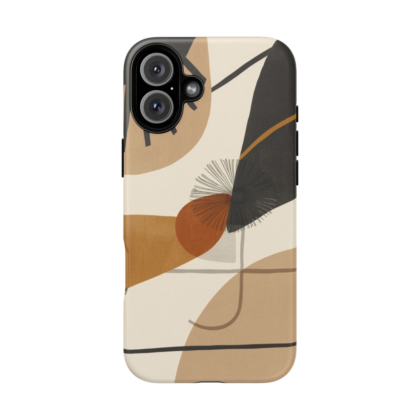 Abstract Earth Tone Phone Case — Mid-Century Minimalist Tough Case