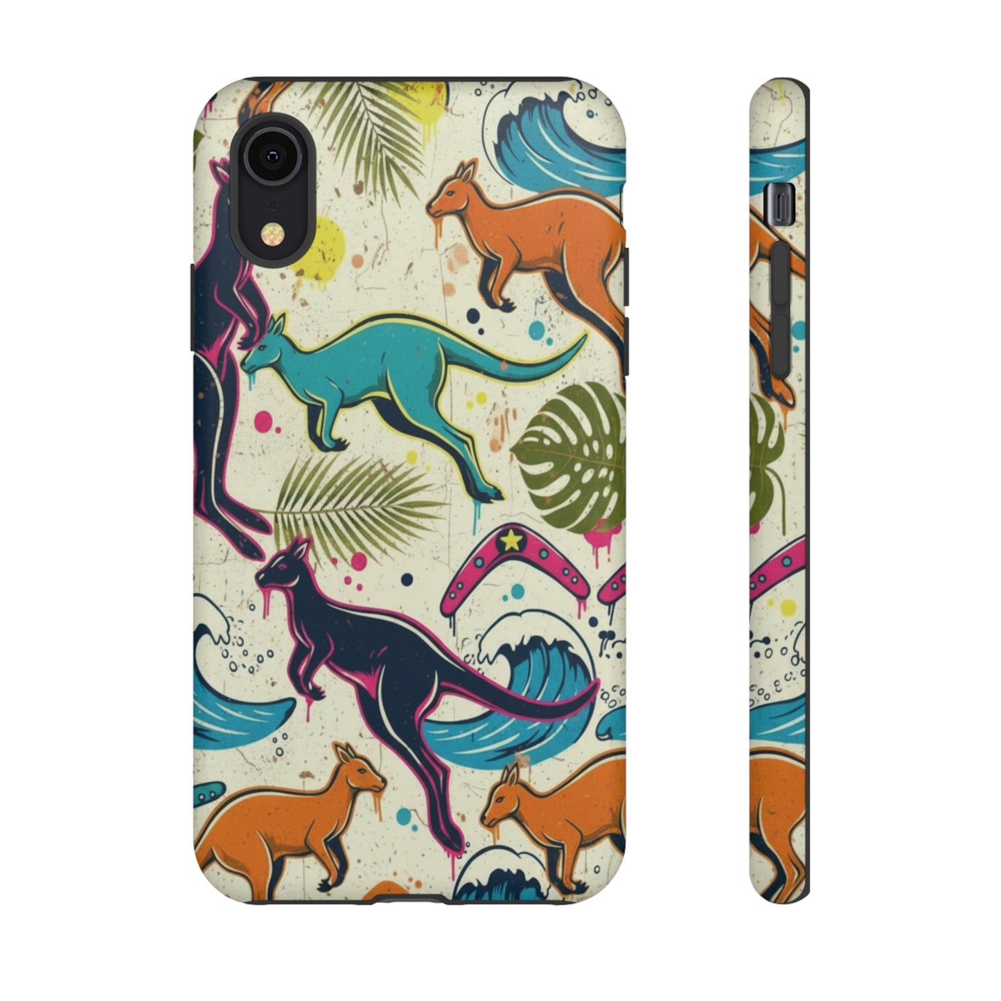 Tough Cases — Colorful Surfing Kangaroo Phone Case
