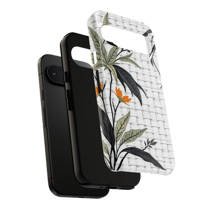 Floral Woven Tough Phone Case — Protective Botanical iPhone Cover