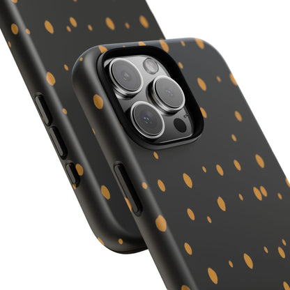 Black & Gold Dot Tough Phone Case — Protective Sparkle Pattern