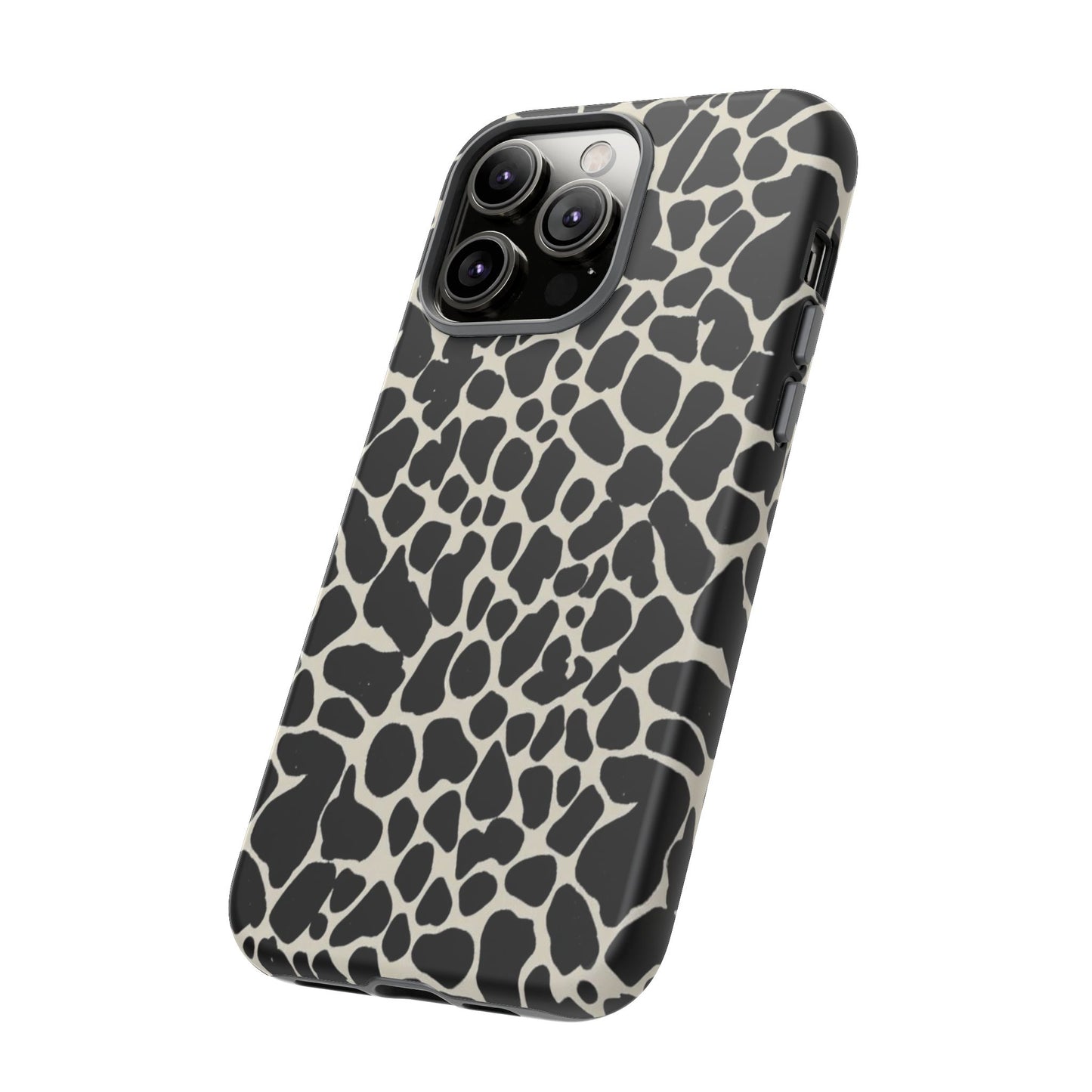 Black and White Cowhide Phone Case — Protective Tough Case