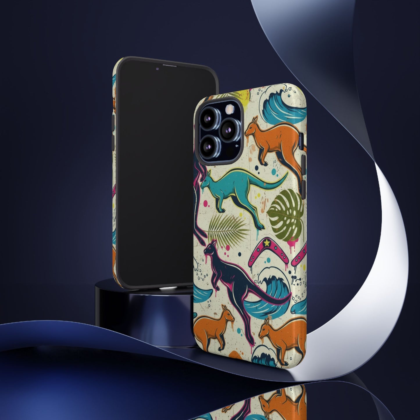 Tough Cases — Colorful Surfing Kangaroo Phone Case