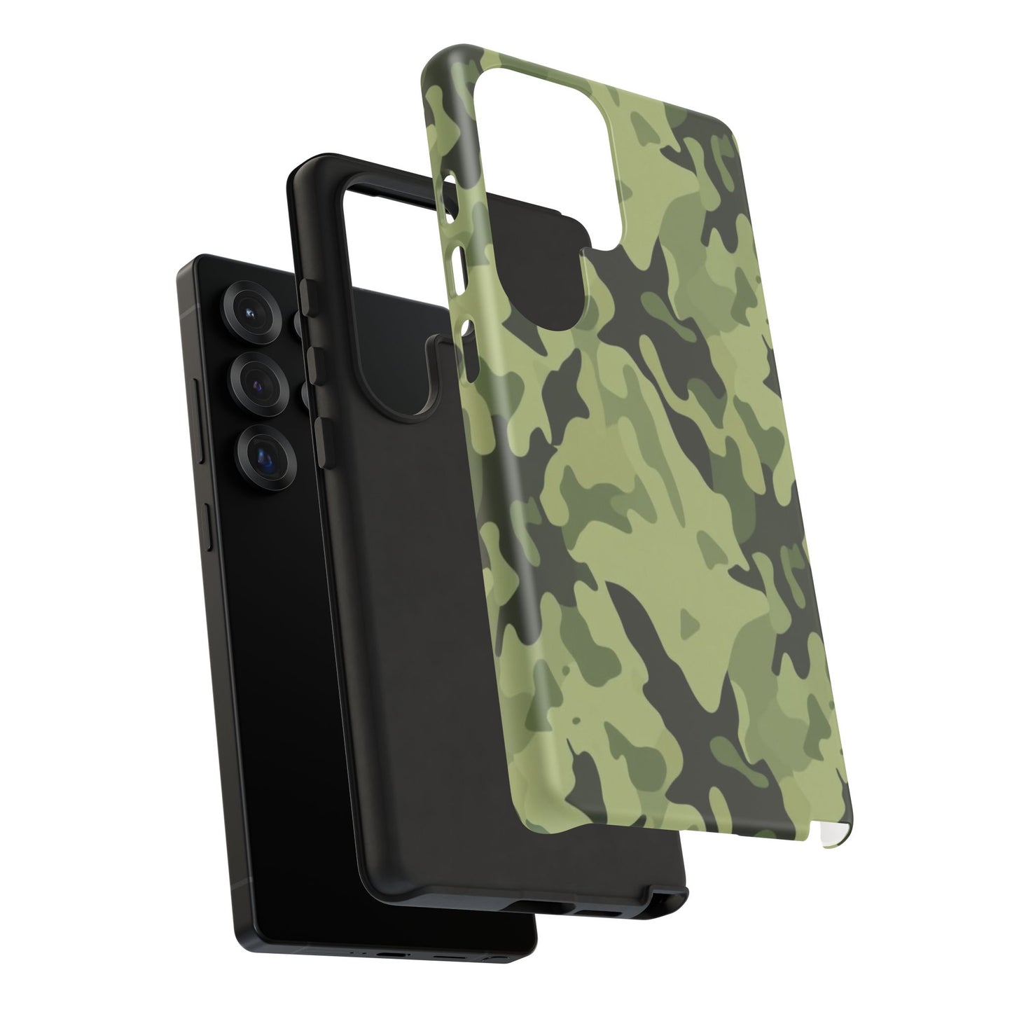 Camo Tough Phone Case — Military Green Protective iPhone Cover