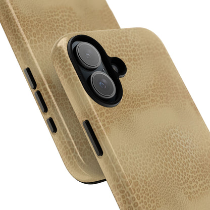 Tan Distressed Leather Texture Phone Case — Rugged Protective iPhone Cover