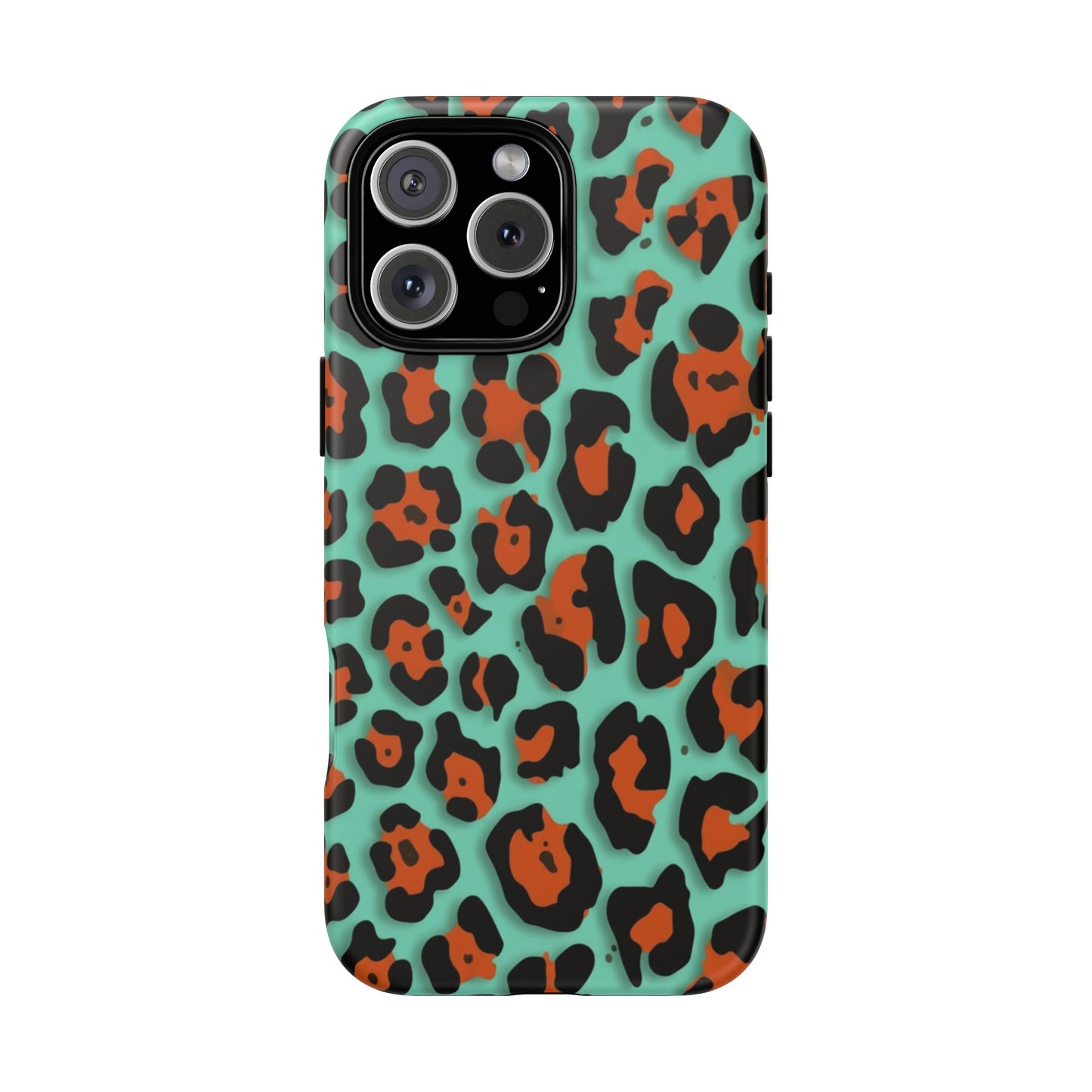 Teal & Rust Leopard Phone Case — Tough Protective Animal Print