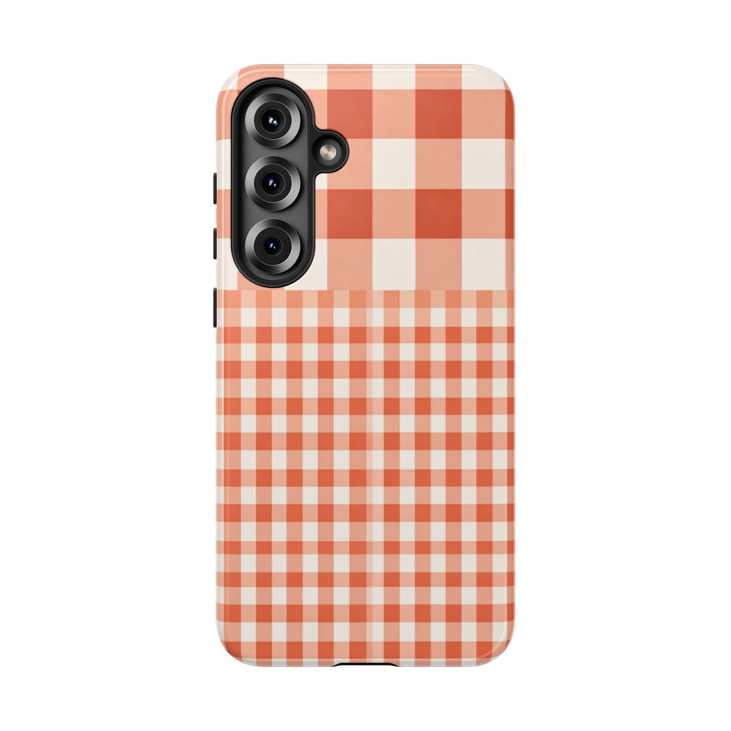 Buffalo Check Tough Phone Case — Orange Gingham Protective Cover