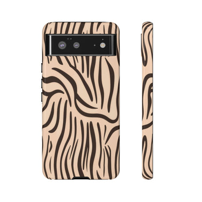 Zebra Stripe Tough Phone Case – Neutral Animal Print Protective Cover