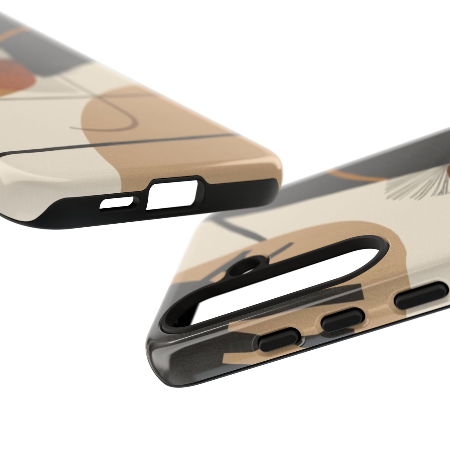 Abstract Earth Tone Phone Case — Mid-Century Minimalist Tough Case