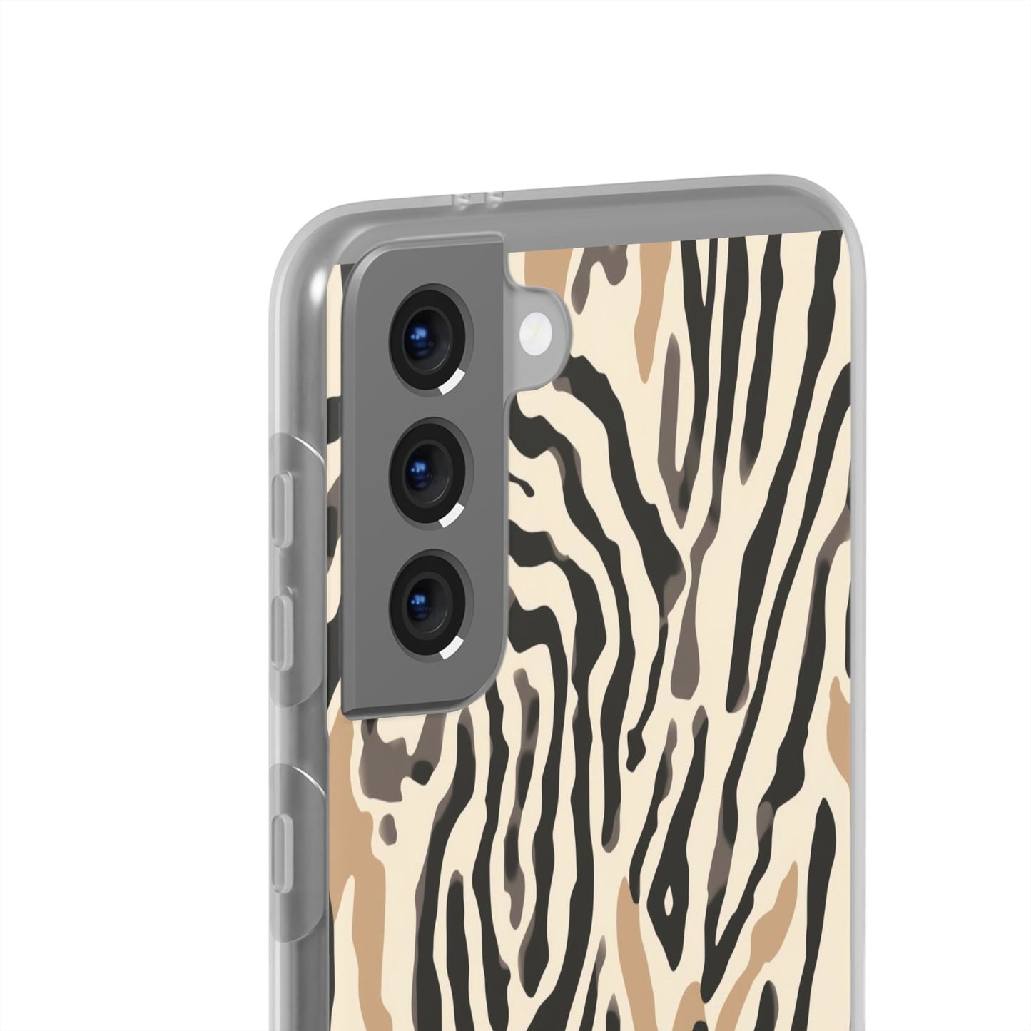 Zebra Stripe Phone Case – Neutral Animal Print Flexi Case