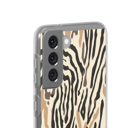 Zebra Stripe Phone Case – Neutral Animal Print Flexi Case