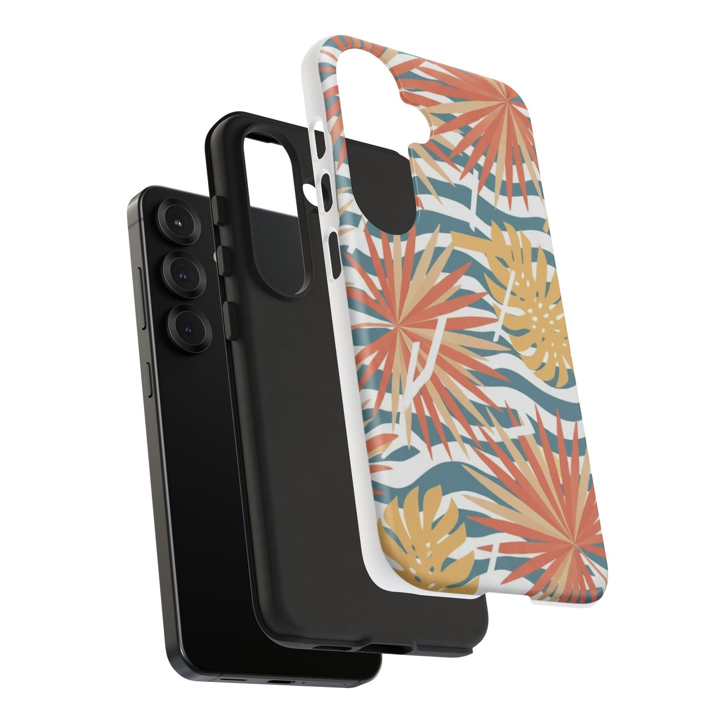 Tropical Palm Tough Phone Case – Retro Wave Floral Protective Cover
