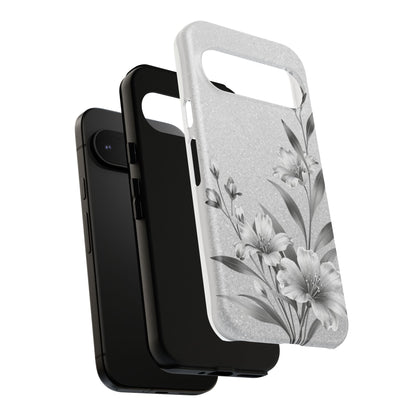 Floral Monochrome Phone Case — Elegant Black & White Lily Design