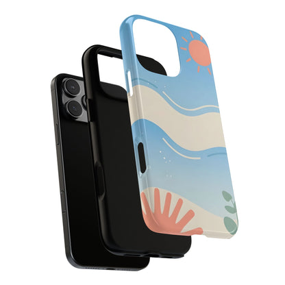 Beach Waves Tough Phone Case — Summer Sun & Seashell Protective Cover