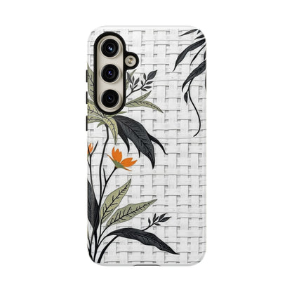 Floral Woven Tough Phone Case — Protective Botanical iPhone Cover