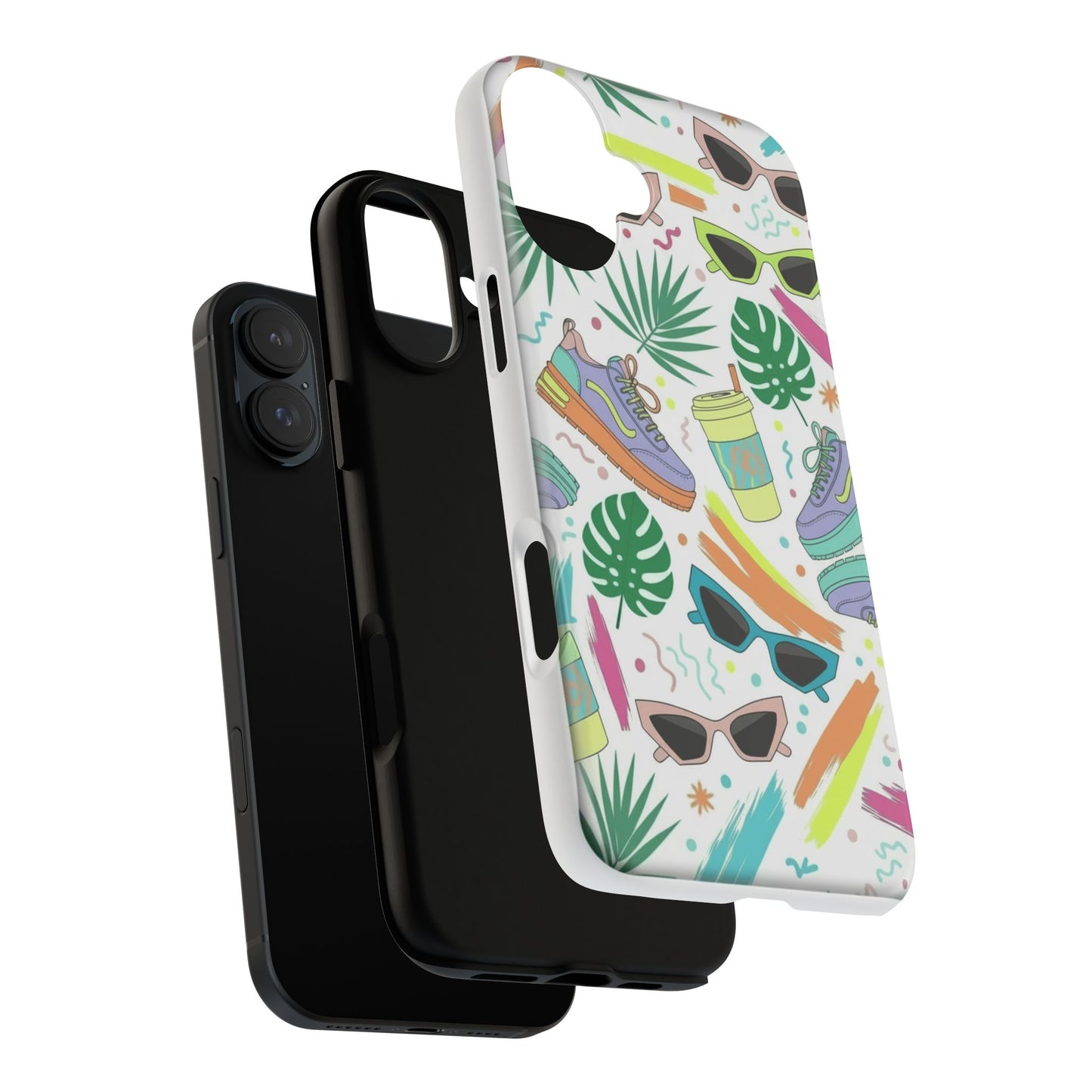 Tough Cases — Colorful Retro Sneakers & Sunglasses Phone Case