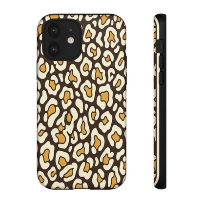 Leopard Print Tough Phone Case — Durable Protective iPhone Cover