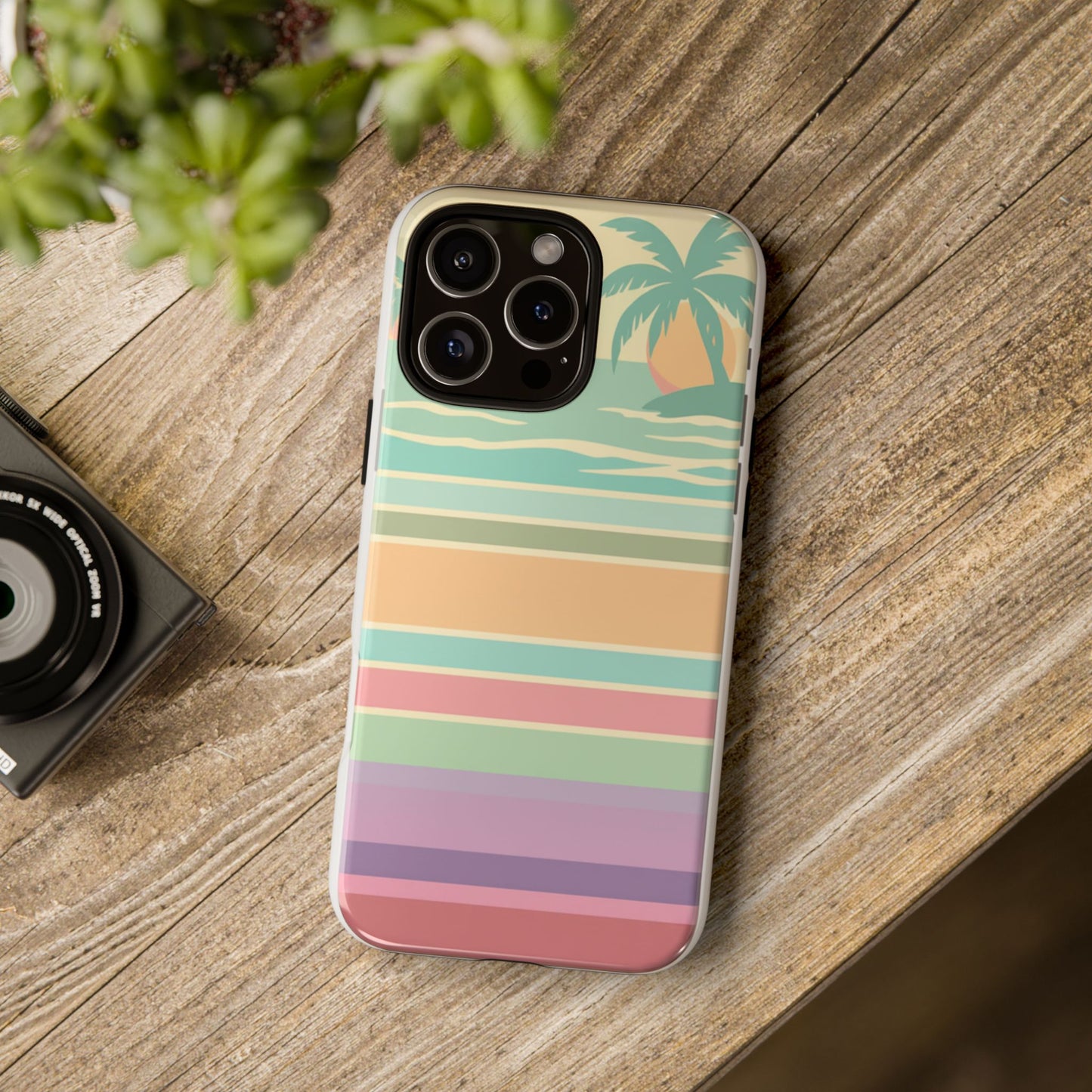 Tough Case — Retro Pastel Sunset Palm Tree Phone Case