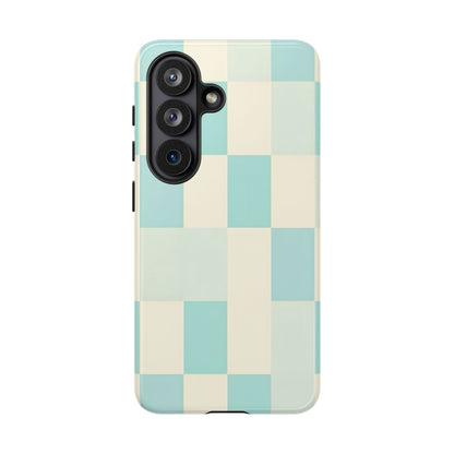 Pastel Checkerboard Tough Case – Mint & Cream Protective Phone Cover