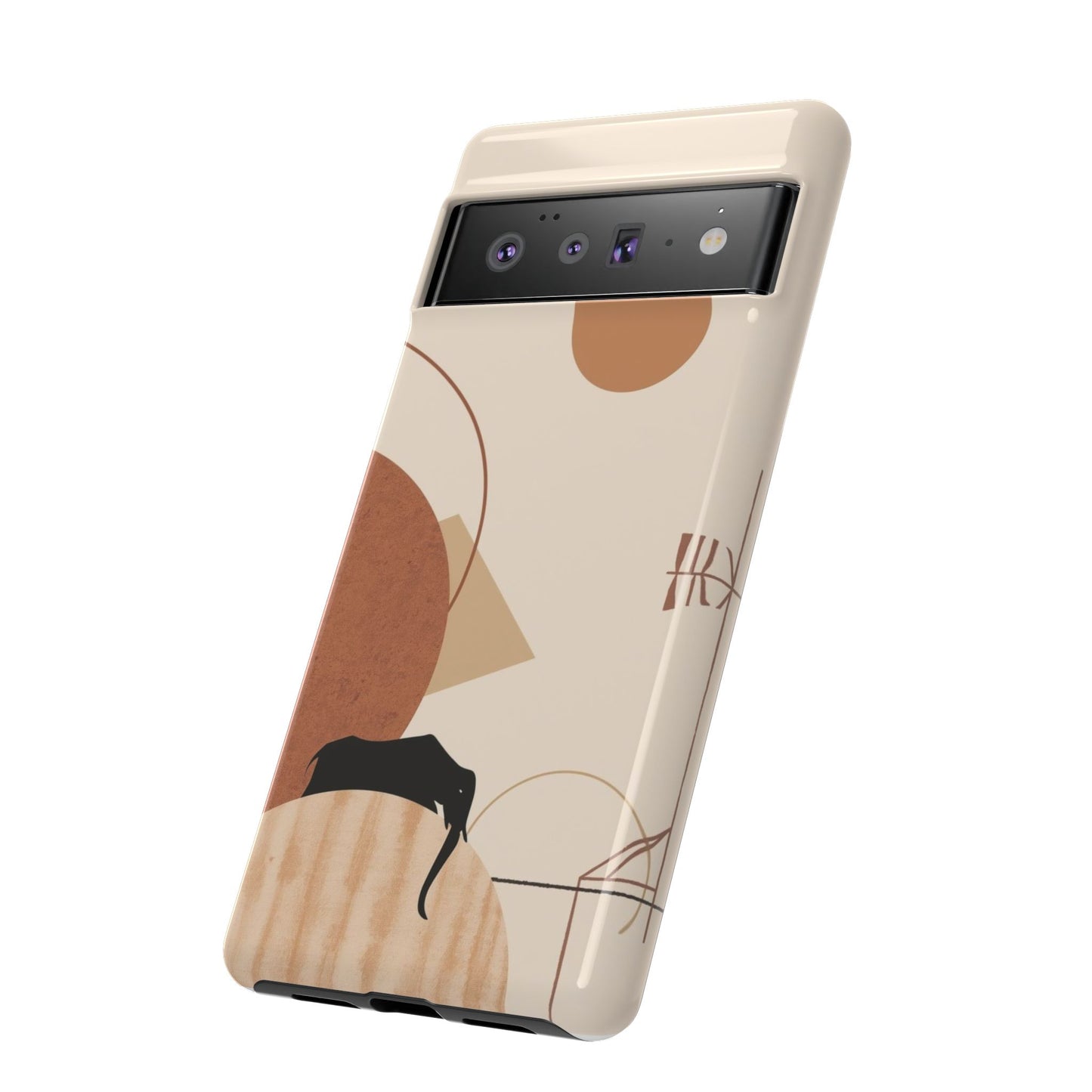 Abstract Earth Tones Phone Case — Minimal Geometric Design