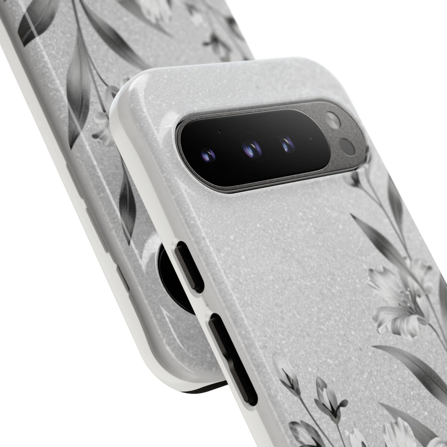 Floral Monochrome Phone Case — Elegant Black & White Lily Design