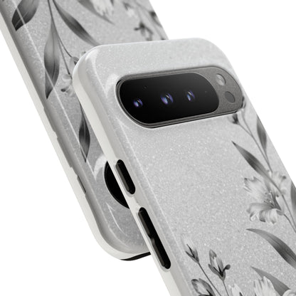 Floral Monochrome Phone Case — Elegant Black & White Lily Design