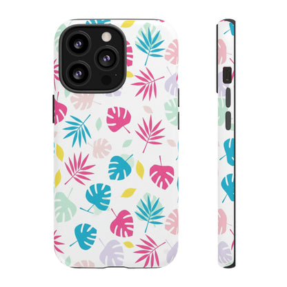 Tropical Leaf Phone Case — Colorful Pastel Monstera & Palm iPhone Case
