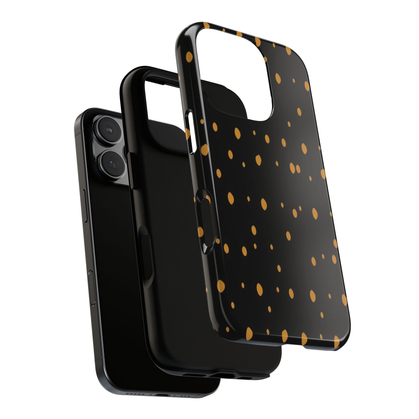 Black & Gold Dot Tough Phone Case — Protective Sparkle Pattern