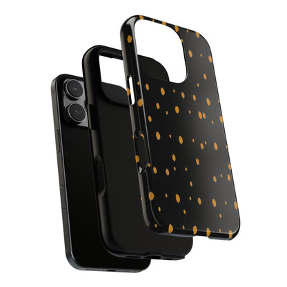 Black & Gold Dot Tough Phone Case — Protective Sparkle Pattern