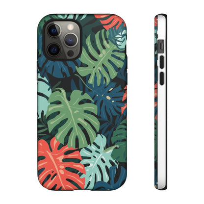Tropical Monstera Phone Case — Colorful Leaf Protective Tough Case