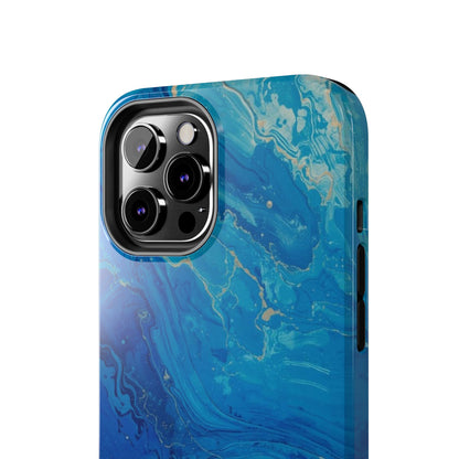 Blue Ocean Pebble Tough Phone Case — Protective Artistic Marble Design