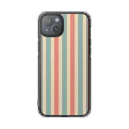 Retro Stripe Clear Magnetic Phone Case