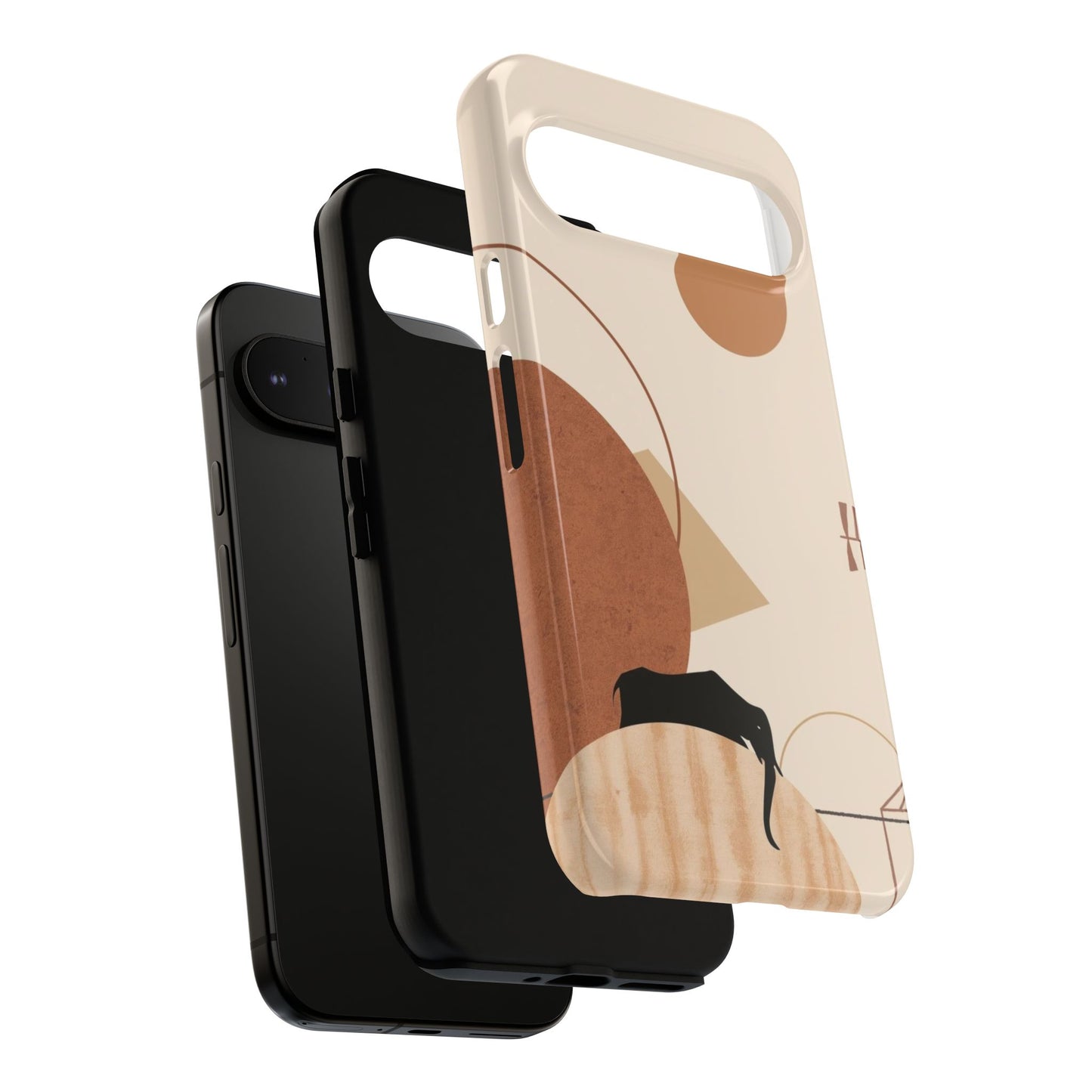 Abstract Earth Tones Phone Case — Minimal Geometric Design