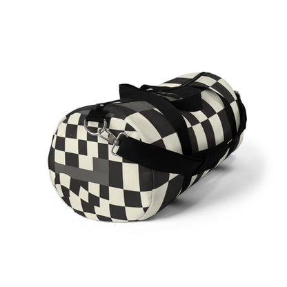 Black & White Checkerboard Duffel Bag — Retro Skate Travel Bag