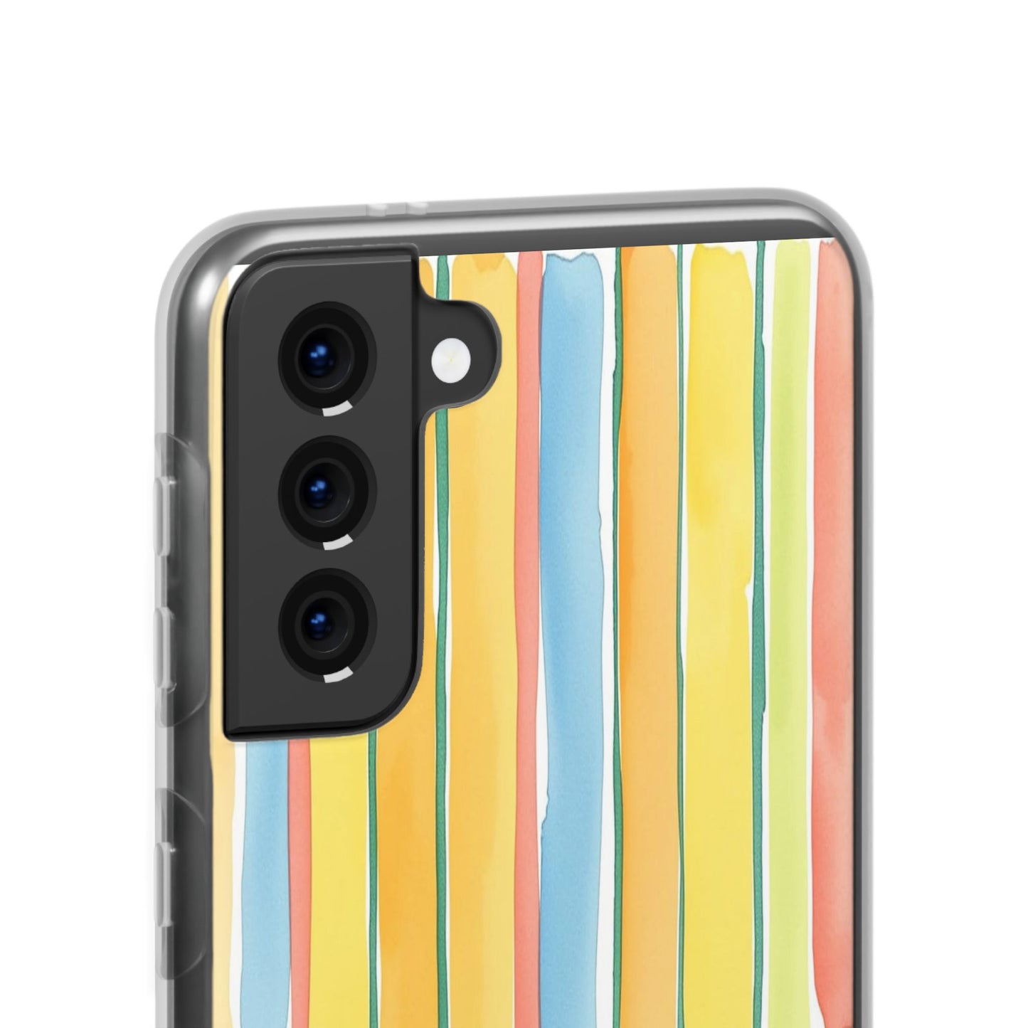 Watercolor Stripe Phone Case — Bright Pastel Vertical Stripes Protective Flexi Case