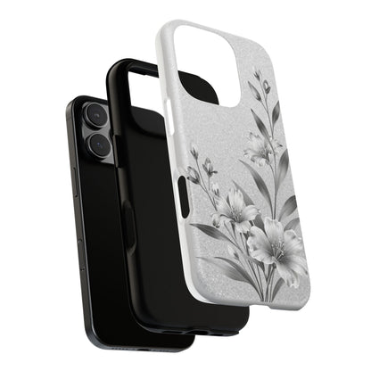 Floral Monochrome Phone Case — Elegant Black & White Lily Design