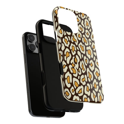 Leopard Print Tough Phone Case — Durable Protective iPhone Cover