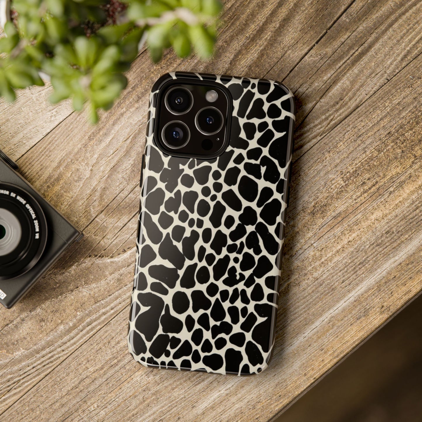 Black and White Cowhide Phone Case — Protective Tough Case
