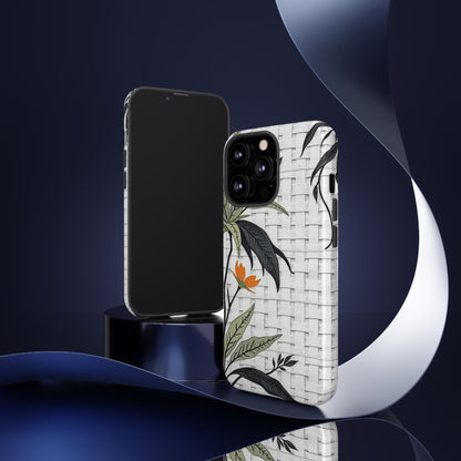 Floral Woven Tough Phone Case — Protective Botanical iPhone Cover