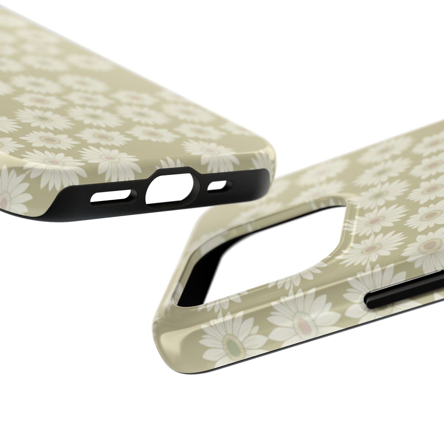 Daisy Pattern Tough Phone Case — Protective Floral iPhone Cover